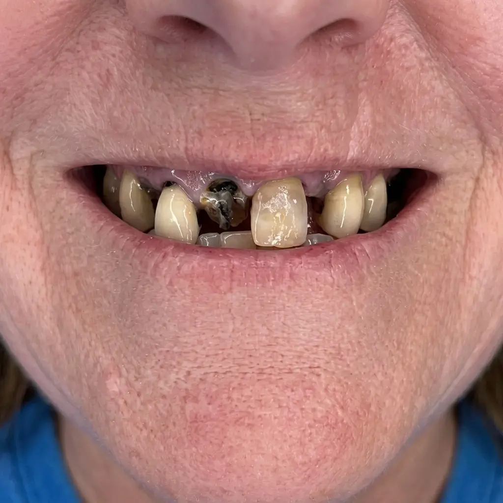 Before — full arch implant restoration at Presidio Dental