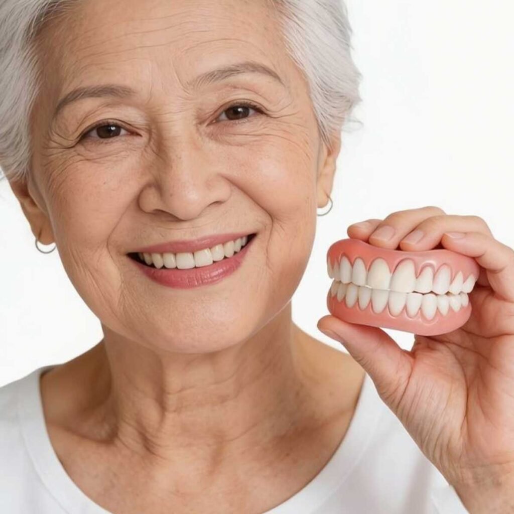 A full arch of teeth supported on just a few All-on-X implants